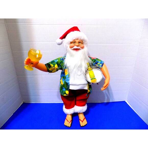 NEW Christmas Coastal Beach Surf Santa Claus Figurine Hawaii Florida Santa Noel - Picture 1 of 9